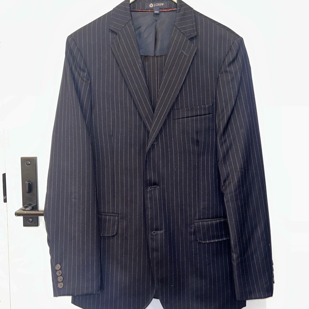 J. Crew Men's Dark Pinstripe Suit